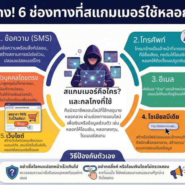 รู้ทัน 6 กลโกง : จับไต๋มิจฉาชีพออนไลน์ ฉบับเข้าใจง่าย