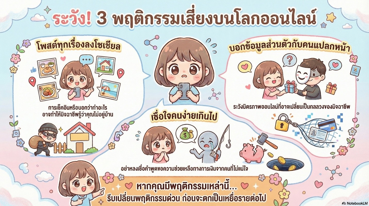 เช็กด่วน! 3 พฤติกรรมออนไลน์ที่คุณทำอยู่ อาจกำลังเรียกมิจฉาชีพมาหาตัว