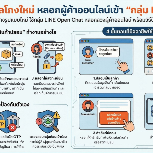 ระวัง! เปิดกลโกงใหม่ “กลุ่มไลน์ลวงโลก” หลอกลงทะเบียน ดูดเงินในพริบตา