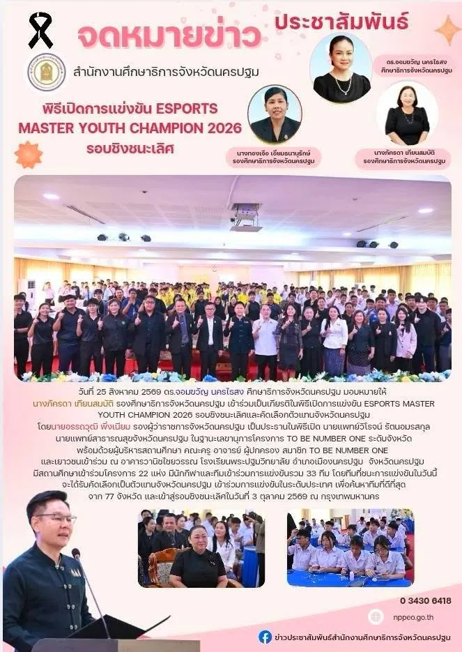 พิธีเปิดการแข่งขัน ESPROTS MASTER YOUTH CHAMPION 2026 รอบชิงชนะเลิศ